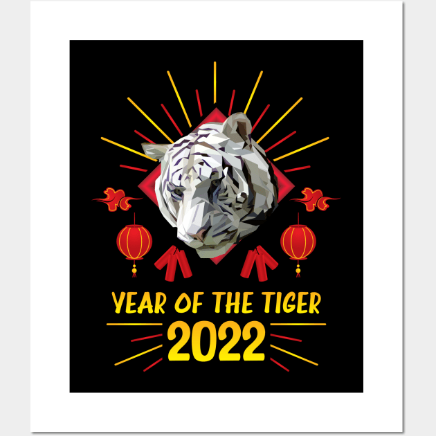 Good Luck Zodiac Happy Chinese New Year of the Tiger 2022 Wall Art by jodotodesign